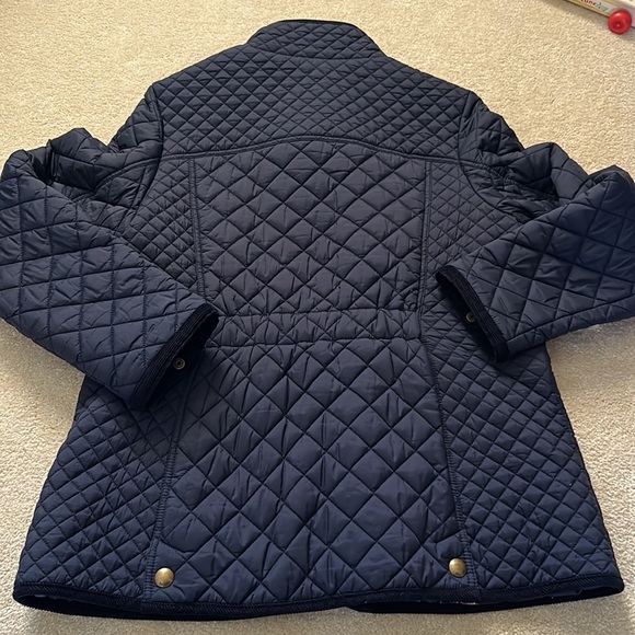 Joules navy blue quilted zip/snap jacket Sz 12 - Picture 9 of 13
